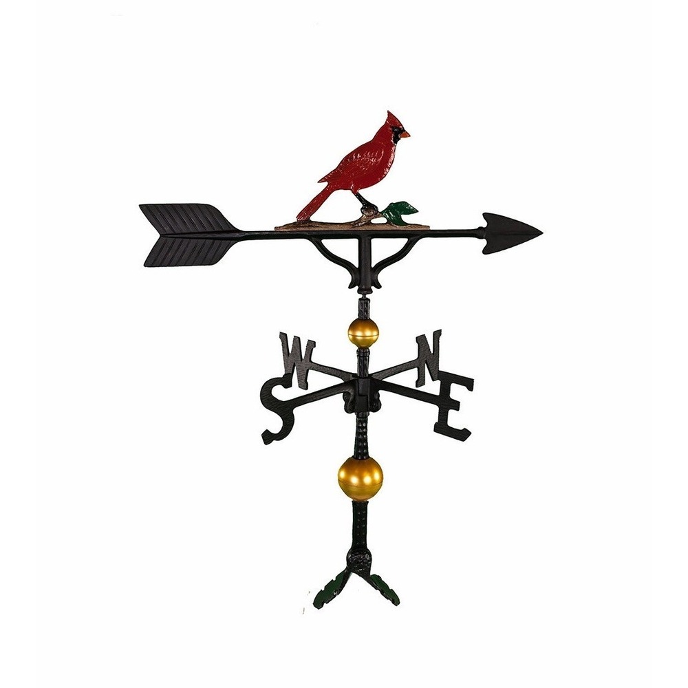 Deluxe Cardinal Weathervane 32" Outdoor Weather Vane Metal Garden Decor New